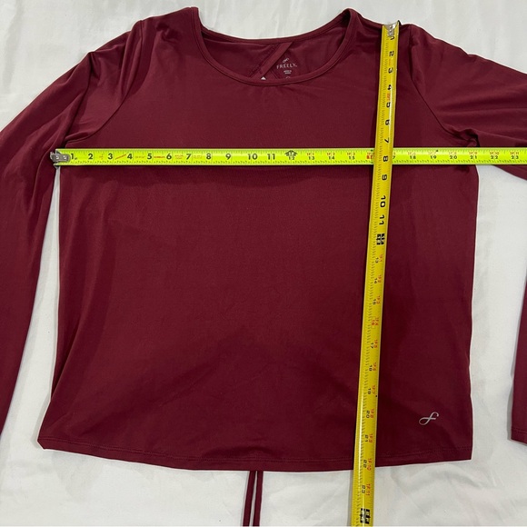 Freely Back Draw Shirring Ruched Long Sleeve Burgundy Top Size XL - Picture 12 of 12
